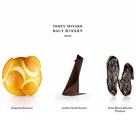 grapefruit essence, leather vanilla accord, tonka beans absolute patchouli