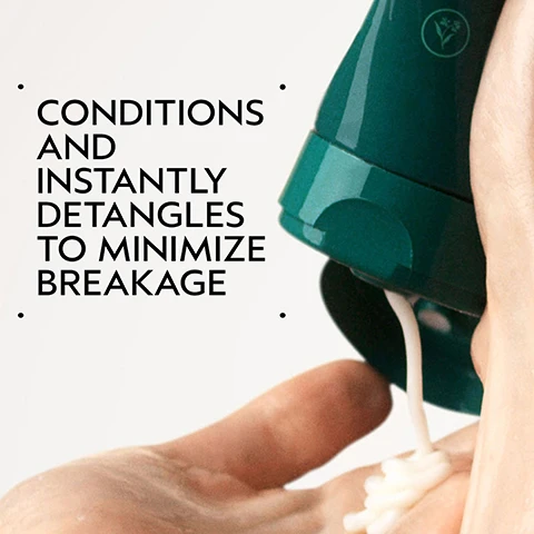 Image 2 - A dark green bottle dispenses a white creamy product onto a hand, with text that reads CONDITIONS AND INSTANTLY DETANGLES TO MINIMIZE BREAKAGE. Image 3 - A split image shows a womans back and long blonde hair, with the left side displaying dull, somewhat tangled hair and the right side showing smooth, shiny, straight hair, with the text BEFORE at the top left, AFTER at the top right, Unwashed Hair at the bottom left, and Results with botanical repair™ strengthening shampoo, strengthening conditioner and strengthening overnight serum. Blow dried with round bristle hair brush. at the bottom right. Image 4 - A dark green background features a large circular element filled with swirling green and yellowish-green liquid, with the text PLANT-DERIVED BOND BUILDING MOLECULE PLANT-DERIVED BOND BUILDING MOLECULE PENETRATES DEEP WITHIN THE CORTEX BUILDING NEW BONDS FOR STRONGER HAIR. NOURISHING MACRO-GREEN BLEND WITH AVOCADO, GREEN TEA AND SACHA INCHI OILS SMOOTHS THE CUTICLE TO DETANGLE AND HELP PREVENT BREAKAGE. Image 5 - A before and after image displays a persons dark, frizzy hair on the left, labeled BEFORE Unwashed Hair, and the same hair looking smooth, straight, and shiny on the right, labeled AFTER, with additional text that reads Results with botanical repair™ strengthening shampoo, strengthening conditioner and strengthening overnight serum. Blow dried with round bristle hair brush. Image 6 - A white, creamy smear of product with a smooth texture is shown on a plain white background. Image 7 - A four-step hair care guide on a green botanical background with water droplets shows a person washing hair with shampoo, applying conditioner from a bottle, dispensing serum from a pump bottle into a hand, and combing wet hair, with text that reads HOW TO USE 01 CLEANSE Botanical Repair™ Strengthening Shampoo 02 CONDITION Botanical Repair™ Strengthening Conditioner 03 REPAIR Botanical Repair™ Strengthening Overnight Repair Serum and Botanical Repair™ Intensive Strengthening Masque: Light 04 STYLE Botanical Repair™ Strengthening Bond-Building Styling Creme. Image 8 - Three white certification logos are displayed on a dark green leafy background: the first shows a V inside a circle with 100% VEGAN text, the second is a B inside a circle with Certified B Corporation text, and the third features a leaping rabbit with Cruelty Free International text.