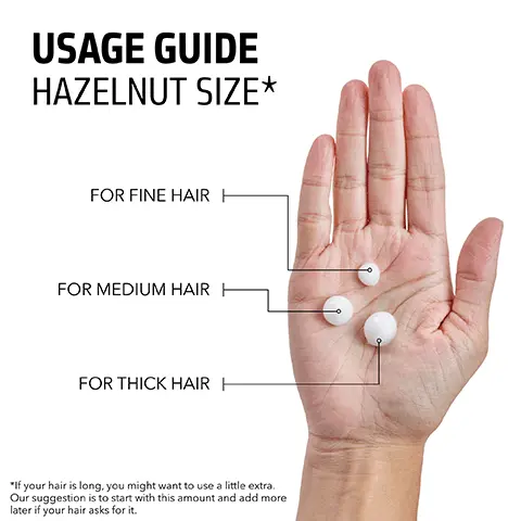 Image 1, USAGE GUIDE HAZELNUT SIZE* FOR FINE HAIR FOR MEDIUM HAIR FOR THICK HAIR H "If your hair is long, you might want to use a little extra. Our suggestion is to start with this amount and add more later if your hair asks for it. Image 2, BEFORE AFTER BEFORE AFTER BEFORE AFTER FOR ALL HAIR TYPES. EVEN FOR FINE HAIR. USED BY MORE THAN 71.000 STYLISTS WORLDWIDE* *BASED ON INTERNAL KAO SELL IN DATA, JANUARY TO DECEMBER 2020, GLOBAL. Image 3, 1 DUALSENSES BOND PRO DEEP TREATMENT 2 3 BOND PRO GOLDWELL BOND PRO GOLDWELL GOLDWELL BOND PRO FORTIFYING SHAMPOO FORTIFYING CONDITIONER DAY & NIGHT BOND BOOSTER Wash gently. Apply evenly. Rinse. Towel dry and apply evenly. Leave in.