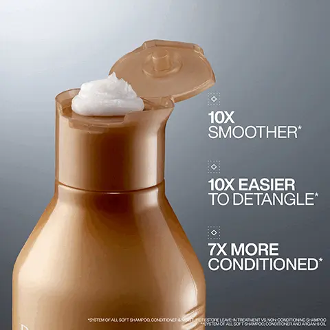 Image 1 - A bottle of shampoo with a pump top dispensing a dollop of white product, alongside text elements stating 10X smoother, 10X easier to detangle, and 7X more conditioned.
Image 10 - A bottle of Redken One United multi-purpose heat protection mist is centered on a gradient background, with five stars above it and a customer review that reads I REALLY LOVE THIS REDKEN PRODUCT, YOU CAN USE IT IN SO MANY WAYS.. DRY, WASHES, HEAT PROTECTION MIST ITS MULTI PURPOSE WOULD DEFINITELY RECOMMEND, along with a note that it was received from Marie Claire Beauty Drawer, Oct 2023.
Image 11 - Image of a Redken Hydrating Care Hair Set displayed on a light background, featuring three product bottles and a box, accompanied by a customer review stating that the combination of the products has done wonders for their hair, leaving it soft, and confirming they will repurchase the full-sized products, with a note that it is a Lookfantastic verified customer review.
Image 2 - A close-up image of shampoo bubbles on a pale surface with visible text stating FORMULATED WITH ARGAN OIL TO HELP MOISTURISE DRY HAIR.
Image 3 - A split image shows two women’s long straight black hair from the back; the left side labeled BEFORE appears frizzy and less shiny, while the right side labeled AFTER* is sleek and glossy.
Image 4 - Image shows two bottles of Redken hair care products, labeled all soft, with a five-star rating, accompanied by a testimonial stating I can honestly see what the hype is and why hairdressers use this in salons. It made my hair so incredibly soft, smooth, and feeling so healthy, along with a note received the product to try from Marie Claire beauty drawer, Feb 2023.
Image 5 - A spray bottle of Redken One United multi-benefit leave-in conditioner with a label that highlights 25 benefits, including heat protection up to 230°C and detangling.
Image 6 - Image features abstract drops of a creamy substance against a pink background with text that reads FORMULATED WITH COCONUT OIL & LACTIC ACID FOR HEALTHY FEELING HAIR.
Image 7 - Image shows a comparison of a persons hair before and after using a hair product, with the BEFORE image on the left showing frizzy, wavy hair and the AFTER image on the right showcasing defined, glossy curls; visible text includes BEFORE and AFTER ONE UNITED + DIFFUSING.
Image 8 - A woman with long, straight hair applies a spray product to her hair, looking slightly to the right; the image includes bold text that reads PRO TIP: APPLY TO MID-LENGTHS AND ENDS BEFORE YOU COMB OR BRUSH. IT WILL INSTANTLY HELP TO DETANGLE AS WELL AS LEAVING IT SOFT AND SHINY.
Image 9 - A person with medium-length hair holds a spray bottle labeled ONE UNITED by Redken, with a quote that reads One of my personal favourites; one United is the leave-in treatment spray that does it all from protecting to priming and conditioning! signed by Grace Mardon, hairstylist at Percy & Reed Salon.Image 10 - A bottle of Redken One United multi-purpose heat protection mist is centered on a gradient background, with five stars above it and a customer review that reads I REALLY LOVE THIS REDKEN PRODUCT, YOU CAN USE IT IN SO MANY WAYS.. DRY, WASHES, HEAT PROTECTION MIST ITS MULTI PURPOSE WOULD DEFINITELY RECOMMEND, along with a note that it was received from Marie Claire Beauty Drawer, Oct 2023.
Image 11 - Image of a Redken Hydrating Care Hair Set displayed on a light background, featuring three product bottles and a box, accompanied by a customer review stating that the combination of the products has done wonders for their hair, leaving it soft, and confirming they will repurchase the full-sized products, with a note that it is a Lookfantastic verified customer review.