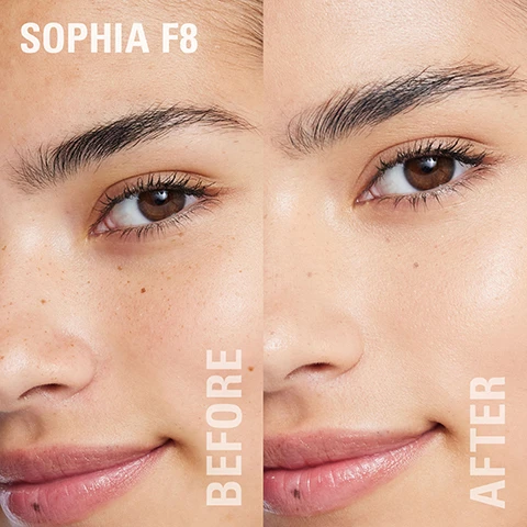 Image 1 - Side-by-side comparison of a young womans face showing her skin before and after using a product, with the words SOPHIA F8, BEFORE, and AFTER visibly displayed on the sides.
Image 2 - Image shows various shades of foundation in teardrop shapes arranged in a grid, with visible text stating SKIN SILK and SKIN-LOVING SERUM FOUNDATION at the top, and shade labels from F0.5 to F20 along the sides.
Image 3 - A bottle of Revolution Skin Silk Luminous Serum Foundation is displayed on a creamy background, with the text SKIN SILK prominently at the top, NEW in a circle at the upper right, and SKIN-LOVING SERUM FOUNDATION along with descriptive details beneath the product name.
Image 4 - Image shows a light pink bottle labeled Skin Silk, surrounded by various shades of foundation and text stating Weightless Light-medium coverage, Skin-loving With hyaluronic & peptides, and Radiant satin finish 20 shades for all skin types, with the brand name Revolution Beauty London at the bottom.
Image 5 - Five bottles of Revolution Beauty Skin Silk Serum Foundation in various shades are arranged on a background of fluid foundation swatches, with the text Skin Silk, Skin-Loving Serum Foundation, 94% Agreed Skin Silk Feels Weightless, and Its a dream foundation for me visible on the image.