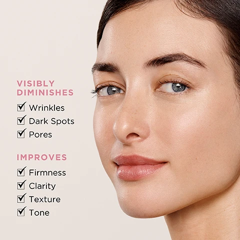 Image 1, visibly diminishes wrinkles, dark spots and pores. improves - firmness, clarity, texture and tone. image 2, visibly reduces wrinkles in 1 week. 95% saw reduced wrinkles. 100% agree it's comfortable on skin. based on a consumer study of 57 participants. based on a consumer study of 57 participants after 2 weeks. based on a consumer study of 57 participants, 50% of which had delicate skin and 50% first time retinol users. image 2, single dose, biodegradable, preserves potency, gel serum, non comedogenic. image 3, visibly reduces wrinkles in 1 week. based on a consumer study of 57 participants. image 4, retinol ceramide regimen. 1 = eye cream. 2 = serum. 3 = moisturiser.