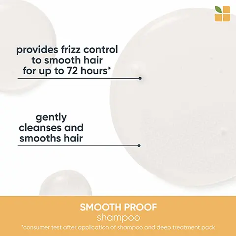 Image 1, provides frizz control to smooth hair for up to 72 hours* gently cleanses and smooths hair SMOOTH PROOF shampoo *consumer test after application of shampoo and deep treatment pack Image 2, detangles and defends against humidity controls and smooths hair SMOOTH PROOF conditioner Image 3, provides frizz control for up to 8x smoother hair* BIOLAGE gently cleanses and smooths hair SMOOTH PROOF shampoo shampooing POURCHEVEA KUC AFLOC/250 *consumer test after application of shampoo and deep treatment pack Image 4, detangles and defends against humidity BIOLAGE PROFESSIONAL SMOOTH controls and smooths hair PROOF conditioner What 67FL02/200 Image 5, BIOLAGE ALL-IN-ONE MULTI-BENERT SPRAY A ST02/150 MULTI-BENEFITS Vegan formula* Infused with coconut oil Enhance shine, fights frizz & detangles Gentle formulas for healthy hair & scalp For all hair types. "Vegan formula: no animal derived ingredients or by-products