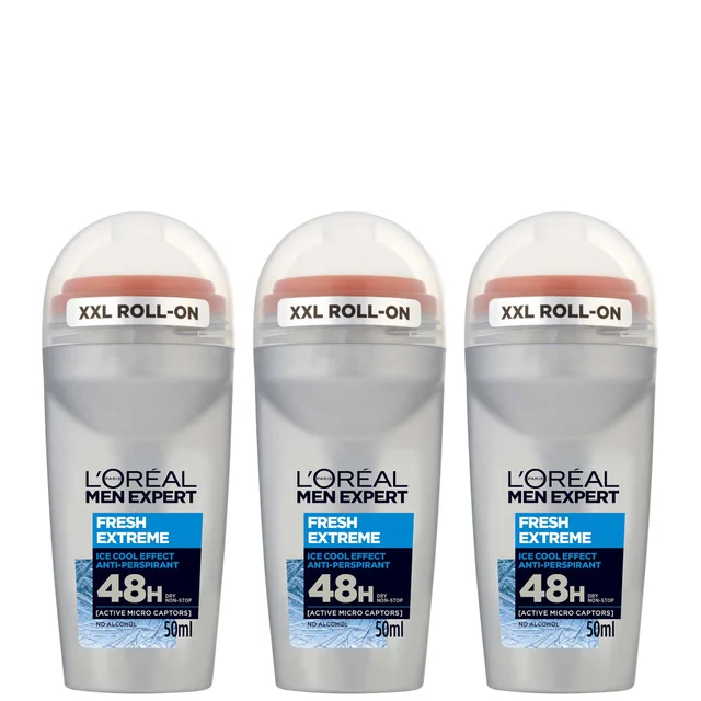 L'Oreal Paris Men Expert Fresh Extreme Deodorant Roll-On (50 ml) Trio