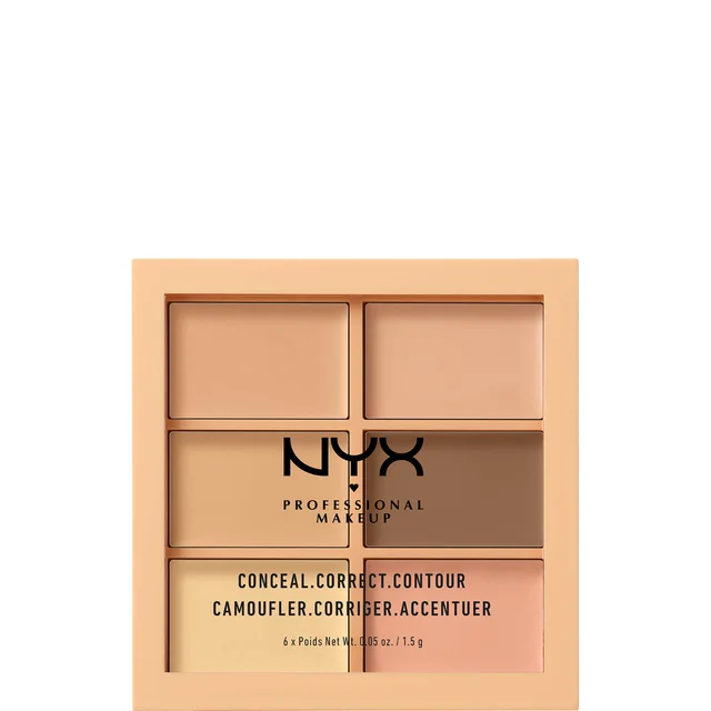 NYX Professional Makeup 3C Palette - Concealer, Korrektur, Konturen - Hell