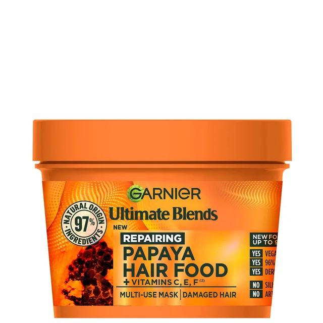 Garnier Ultimate Blends Hair Food Papaya 3-in-1-Behandlung mit Einer Maske für Geschädigtes Haar 390 ml