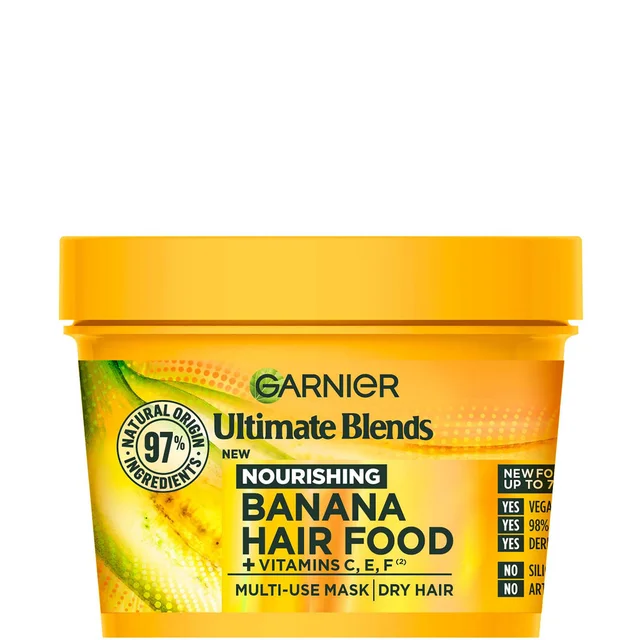 Garnier Ultimate Blends Hair Food Banane 3-in-1-Behandlung mit Einer Maske für Trockenes Haar 390 ml