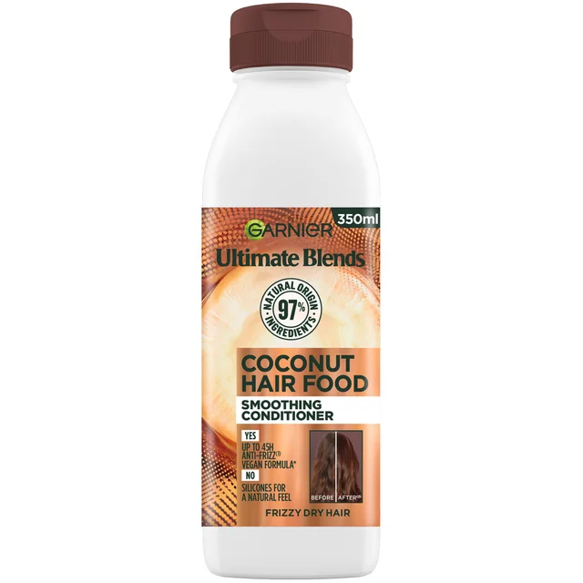 Garnier Ultimate Blends Glättung Haar Nahrung Kokosnuss-Spülung für Krauses Haar 350 ml