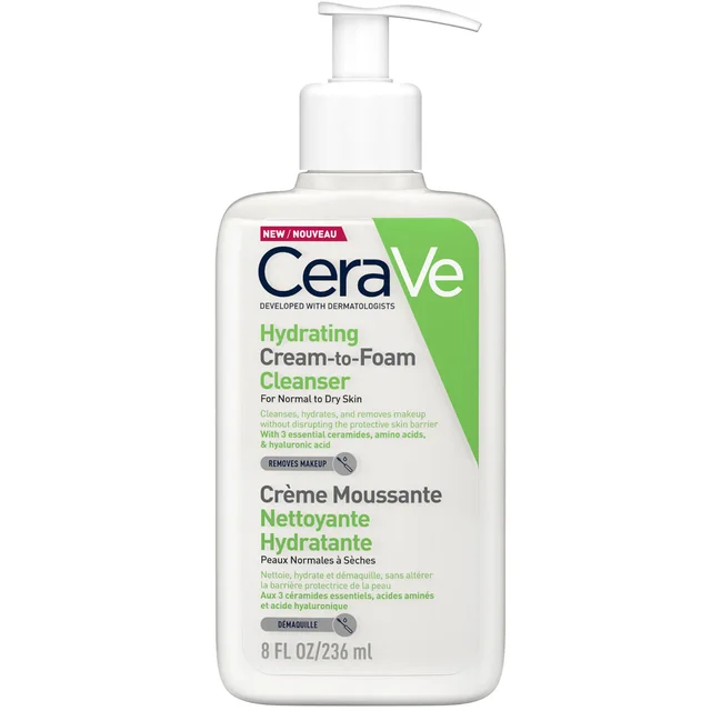 CeraVe Feuchtigkeitspflege-zu-Reinigungsschaum mit Aminosäuren für Normale bis Trockene Haut 236 ml