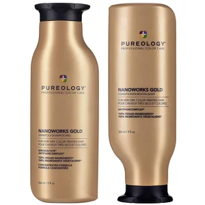 Pureology Nanoworks Gold Shampoo and Conditioner Bundle for Dry, Tired Hair, Sulphate Free for a Gentle Cleanse - undefined undefined