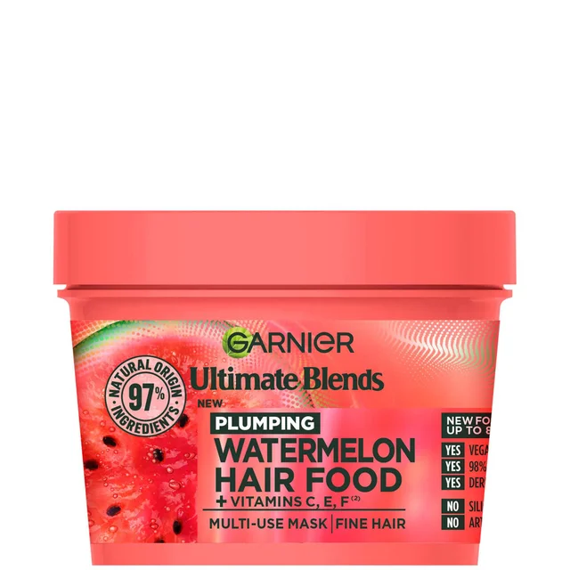 Garnier Ultimate Blends Plumping Hair Food Wassermelonen-3-in-1-Behandlung mit einer Maske 390 ml