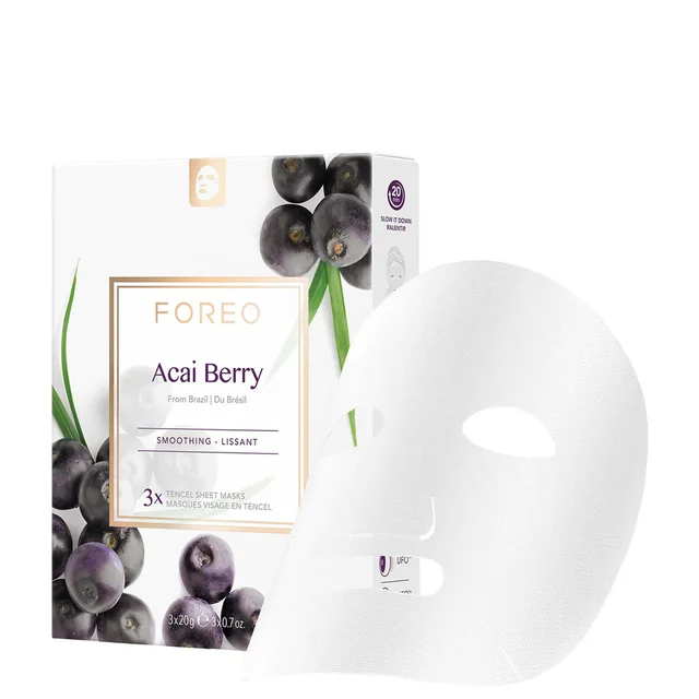 FOREO Acai Beere Festigendes Blatt Gesichtsmaske (3er-Packung)