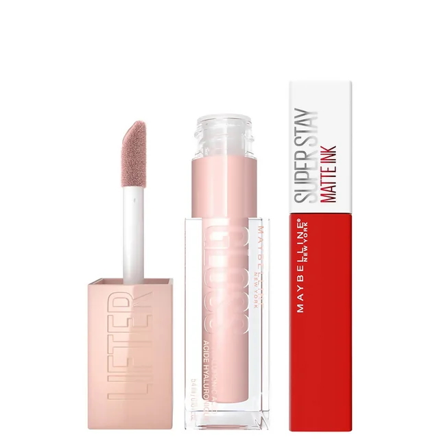 Maybelline Lifter Gloss and Superstay Matte Ink Lipstick Bundle (Verschiedene Farbnuancen)