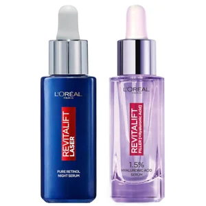 L'Oréal Paris Hyaluronic Acid Serum and Revitalift Laser Retinol Serum Bundle - undefined undefined