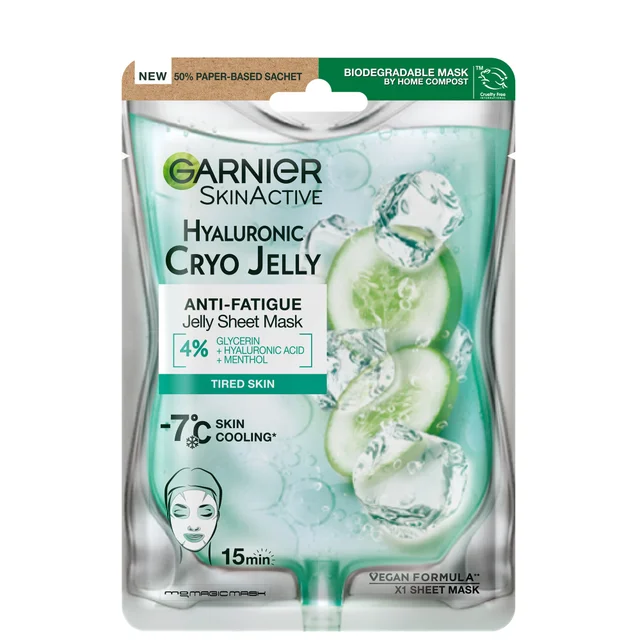 Garnier Anti-Müdigkeit Hyaluronsäure und Eisgurken-Kryo-Gelee-Gesichtsmaske 27 g