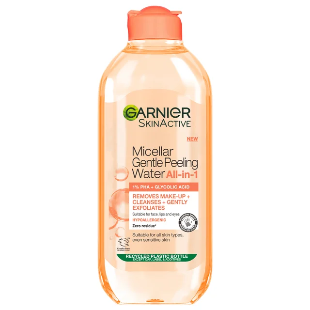 Garnier Mizellares Sanftes Peelingwasser All-in-1 1% Polyhydroxyalkanoate und Glycolsäure 400 ml