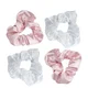 brushworks Rosa und Weiße Satin-Scrunchies (4er-Packung)