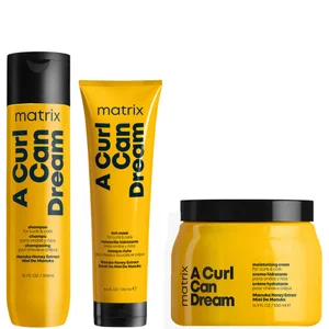 Matrix A Curl Can Dream Manuka Honey Infused Shampoo, Mask and Leave-in Cream Routine for Curls and Coils - undefined undefined