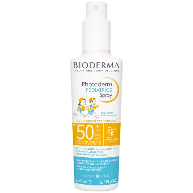 Bioderma Photoderm Pediatrics Spray LSF 50+ Multiresistenter Nicht Fettender Sonnenschutz für Kinder ab 12 Monaten 200 ml