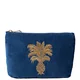 Elizabeth Scarlett Pineapple Cobalt Velvet Mini Pouch