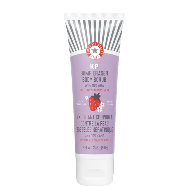First Aid Beauty KP Bump Eraser Frische-Erdbeer-Körperpeeling mit 10 % Alpha-Hydroxy-Säuren 226 g