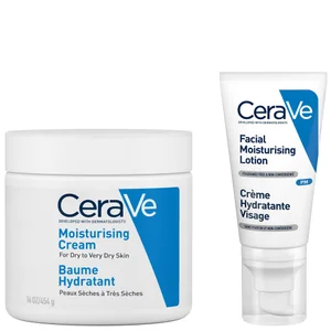 CeraVe Evening Moisturising Routine for Dry Skin, Face and Body Moisturiser with Hyaluronic Acid - undefined undefined