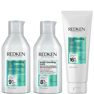 Redken Acidic Bonding Curls Silicone-Free Shampoo Conditioner and Leave-In Routine for Damaged Curls and Coils - undefined undefined
