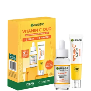 Garnier Vitamin C Brightening Serum & Glow UV Fluid SPF 50+ Face Duo Set - undefined undefined