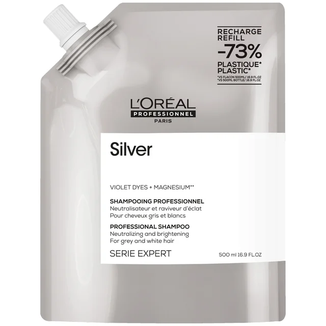 L'Oréal Professionnel Silver Shampoo Refill Pack 500ml for Grey and Silver Coloured Hair