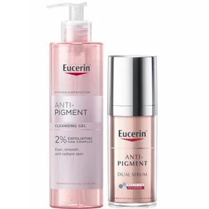 Eucerin Anti-Pigment Cleansing Gel 200ml & Dual Face Serum 30ml for Pigmentation and Dark Spots Bundle - undefined undefined