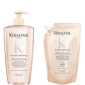 Kérastase Gloss Absolu Shampoo 500ml and Refill Pouch Bundle - undefined undefined