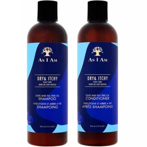 As I Am Dry & Itchy Scalp Care Olive and Tea Trea Oil Shampoo & Conditoner 355ml - undefined undefined