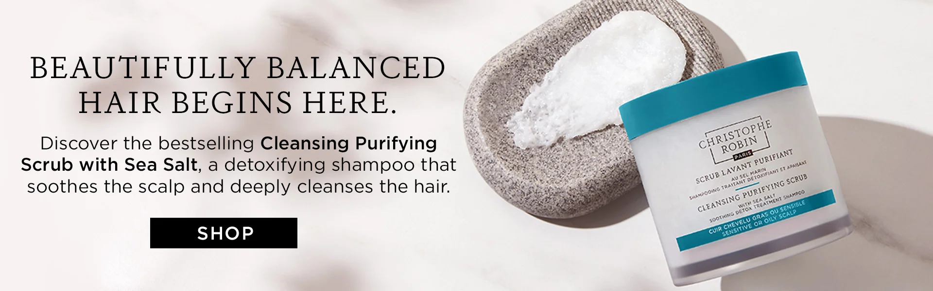 Christophe Robin Hair Scrub Banner